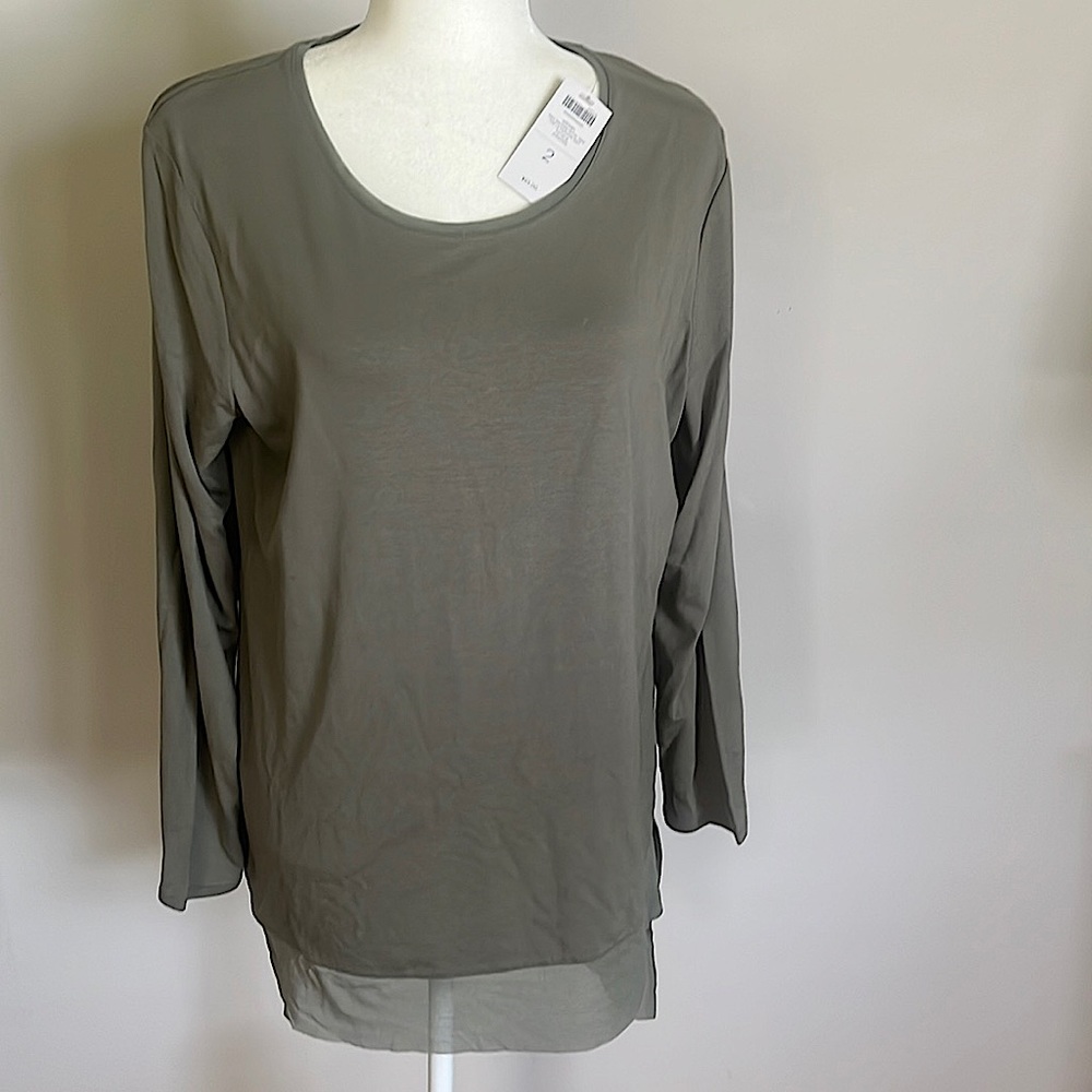 Chicos asymmetrical hem tunic green size 2